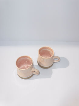 Pink Glazed Speckled Ceramic Mug With Stoneware Base, 2 of 6