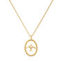 Dainty Gold 18 K Twisted Circle Bird Necklace, thumbnail 1 of 4
