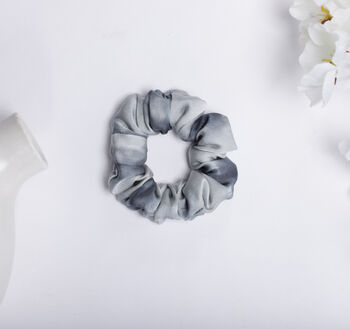 100% Silk Small Scrunchie Tie And Dye Greys, 2 of 2