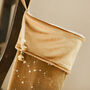 Large Starry Gold Velvet Christmas Stocking, thumbnail 3 of 3