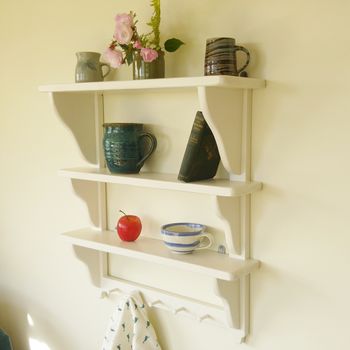 Handcrafted Two And Three Tiered Shelf With Peg Rail, 5 of 6