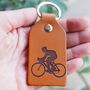 Cyclists Leather Key Ring, thumbnail 1 of 12