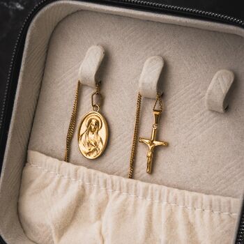 Virgin Mary Gold Pendant Chain Necklace For Men, 4 of 8