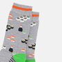 Sushi Maki Rolls Men's Bamboo Socks Grey, thumbnail 3 of 4