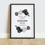 Black And Ivory Roses Personalised Wedding Print, thumbnail 1 of 4