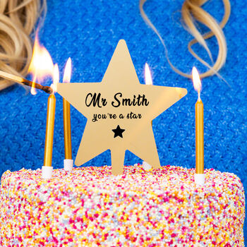 Personalised 'Teacher You're A Star' Cake Topper, 2 of 7