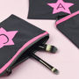 Alphabet Letter Neon Pink And Grey Make Up Bag, thumbnail 3 of 3