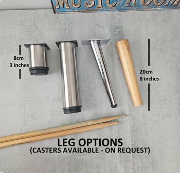 Real Drum Table Large Wood Grain, Chrome, Man Cave, Drummer, Upcycled, 9 of 11