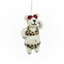 Handmade Felt Diva Polar Bear Christmas Decoration, thumbnail 1 of 2