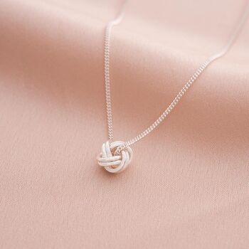 Sterling Silver Knot Pendant Personalised Necklace, 4 of 10