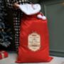Personalised Special Delivery Luxury Pom Pom Red Sack, thumbnail 2 of 3