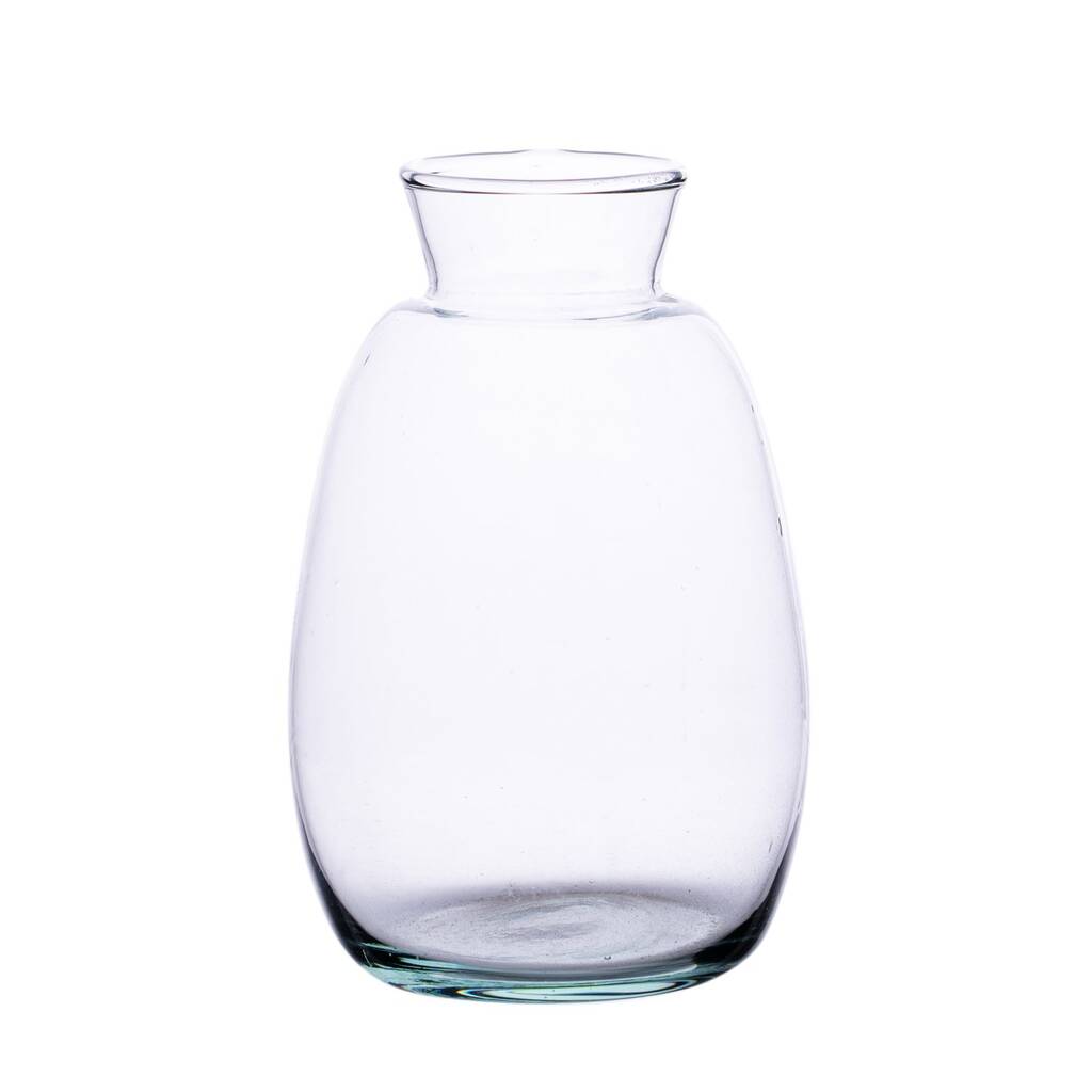 Recycled Glass Vase 13.5cm 'Teardrop' Clear By The Recycled