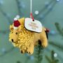 Personalised Felt Lion Christmas Bauble, thumbnail 1 of 3