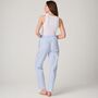 Women's 'Breezy Blue' Satin Stripe Cotton Pyjama Trousers, thumbnail 3 of 4