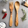 Parisian Style Olive Wood Salad Servers, thumbnail 3 of 5