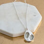 Silver Double Fingerprint Dewdrop Pendant, thumbnail 1 of 6