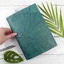 Vegan Teak Leaf Leather A5 Refillable Notebook, thumbnail 1 of 12