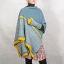 Soft Lambswool Poncho Grey And Yellow, thumbnail 5 of 6