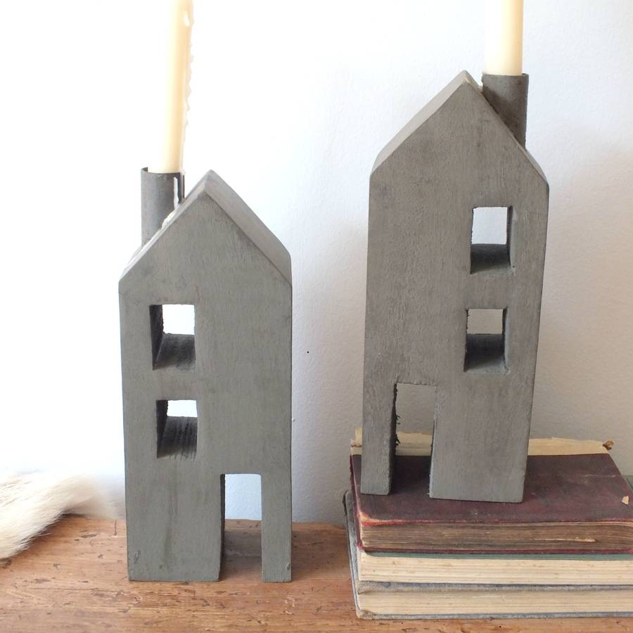 Large Wooden House Candle Holder By Magpie Living