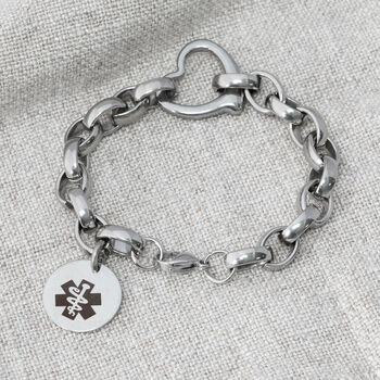 Medical Alert Bracelet With Heart Connector Adore, 3 of 8