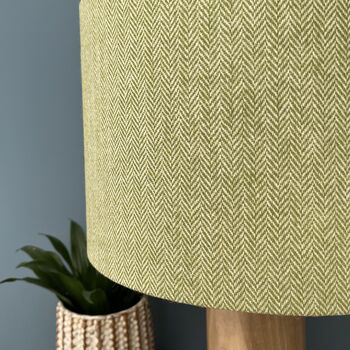Sherwood Lime Green Botanical Lined Tweed Lampshades, 7 of 7