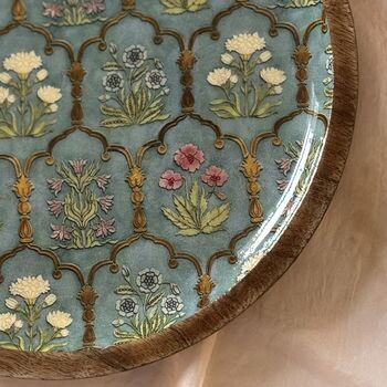 Mango Wood Round Serving Platter Tray, Chip And Dip, 10 of 12