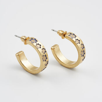 Gold Nightshade Hoop Earrings, 2 of 7