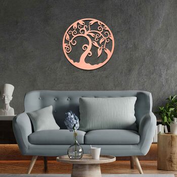 Tree Of Life Round Wooden Wall Art Home Decor, 4 of 9