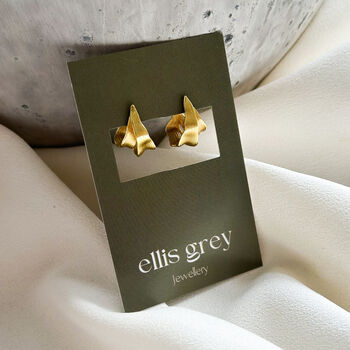 Gold Layered Ribbed Hoops, 3 of 3