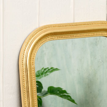 Gold Wood Framed Beaded Mirror, 4 of 5