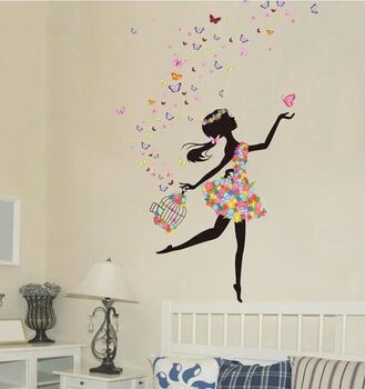 Fairy Girl Butterflies Wall Vinyl Decor, Two Designs, 6 of 10