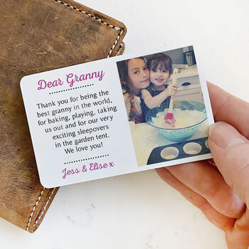 Personalised Wallet Metal Photo Card For Granny, 5 of 7