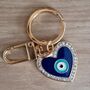 Evil Eye Amulet Gold Keyring, thumbnail 3 of 3