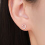 Sterling Silver Open Circle Stud Earrings, thumbnail 1 of 12