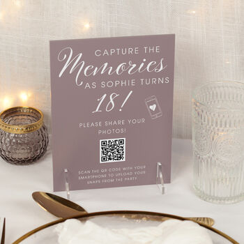 Birthday Party Capture The Memories Photo Qr Code Sign, 2 of 3