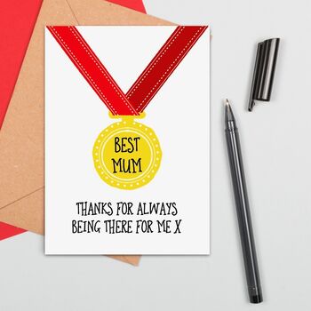 Large Size Personalised Mum Medal Card, 4 of 6