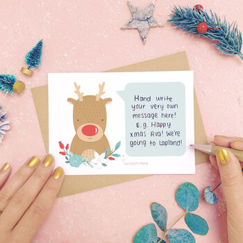Personalised Reindeer Scratch Card, 2 of 10