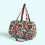 Large Weekend Duffle Bag | Red Block Print Floral, thumbnail 1 of 6