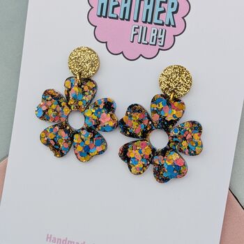 Chunky Petal Flower Earrings / Floral Jewellery / Bold Birthday Gift For Her, 7 of 9