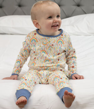 Childrens Organic Cotton Rainbow Pyjamas, 2 of 6