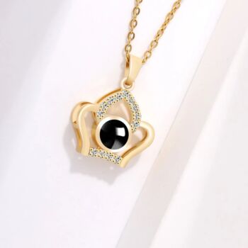 Custom Hidden Photo Projection Embellished Imperial Crown Necklace, 3 of 5