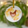 Personalised Chicken Ceramic Hanging Decoration, thumbnail 1 of 3