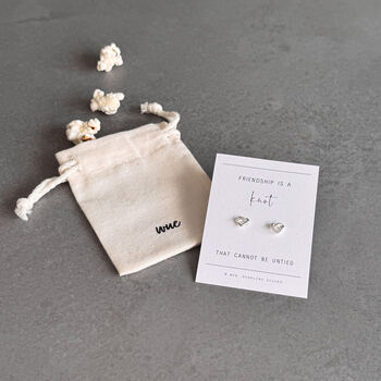 Friendship Knot Heart Sterling Silver Earrings, 5 of 12