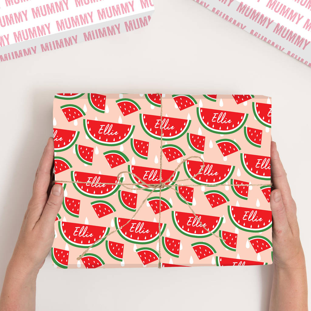 Personalised Melon Wrapping Paper By Abigail Warner