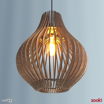 Zooki Nine 'Sol' Wooden Pendant Light, 2 of 8
