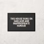 This House Runs On Sarcasm | Cream And Charcoal | Door Mat, thumbnail 2 of 2