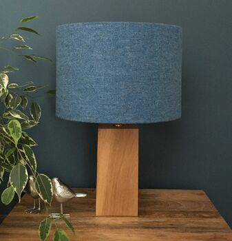 Lusk Blue Tweed Berry Lined Lampshades, 4 of 9