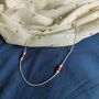 925 Silver Orange Beaded Summer Indie Thin Payal Anklet, thumbnail 6 of 6