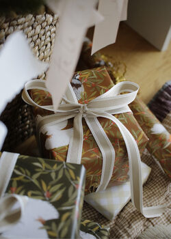 Christmas Birds Wildlife Christmas Wrapping Paper Umber, 4 of 5
