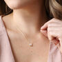 Pink Crystal Heart Pendant Necklace In Gold Plating, thumbnail 2 of 3
